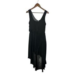 Sparkle & Fade Urban outfitter Black Sheer Sleeveless Blouson Asymmetric Dress S